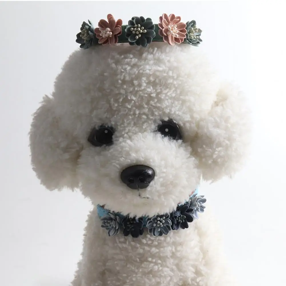 Dog Collar Flower Shape Design Decorative Puppy Collar Buckle Design Adjustable Dogs Cats Floral Collar Pet Accessories