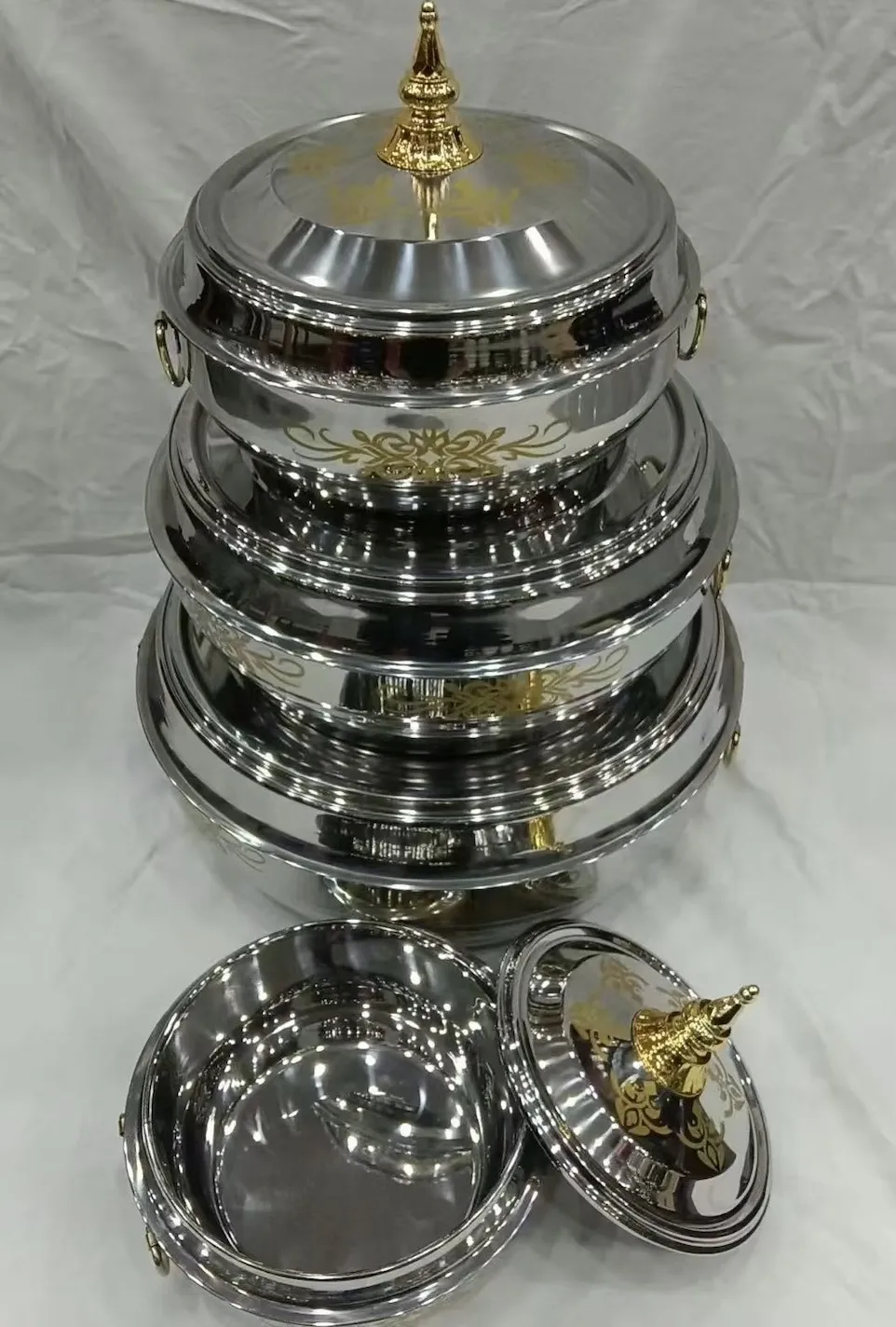 4 Piece Set 3L 6L 8L 12L Stainless Steel Insulated Lunch Box Thermal Food Warmer Hot Pot for Family Gathering Ramadan 3