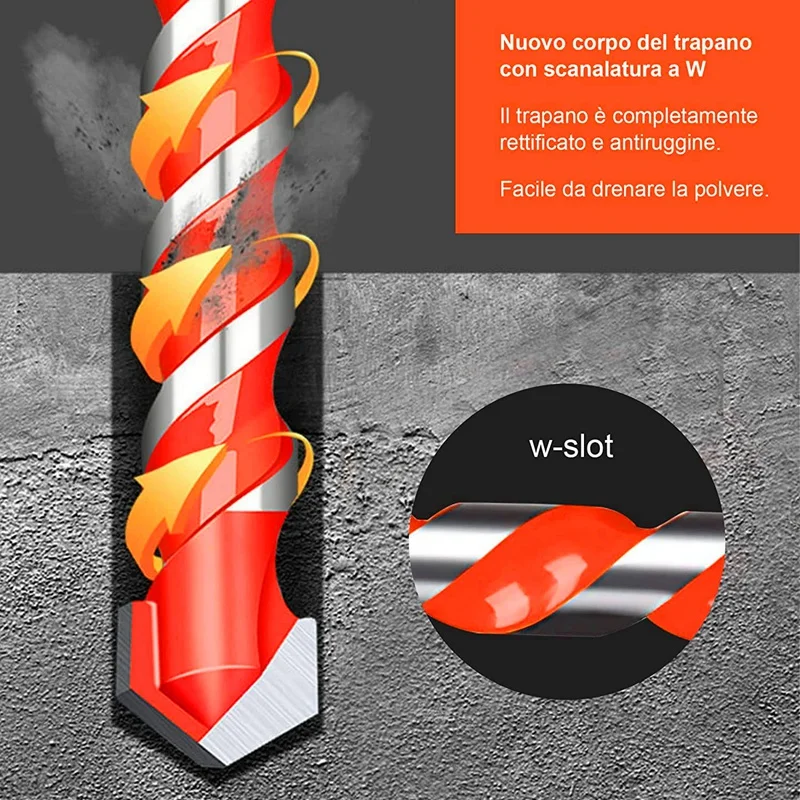 타일 드릴, 벽 드릴, 석조 드릴, 유리 드릴, 세라믹 드릴 세트, 다기능 드릴 (6mm, 6mm, 8mm, 10mm, 12mm)