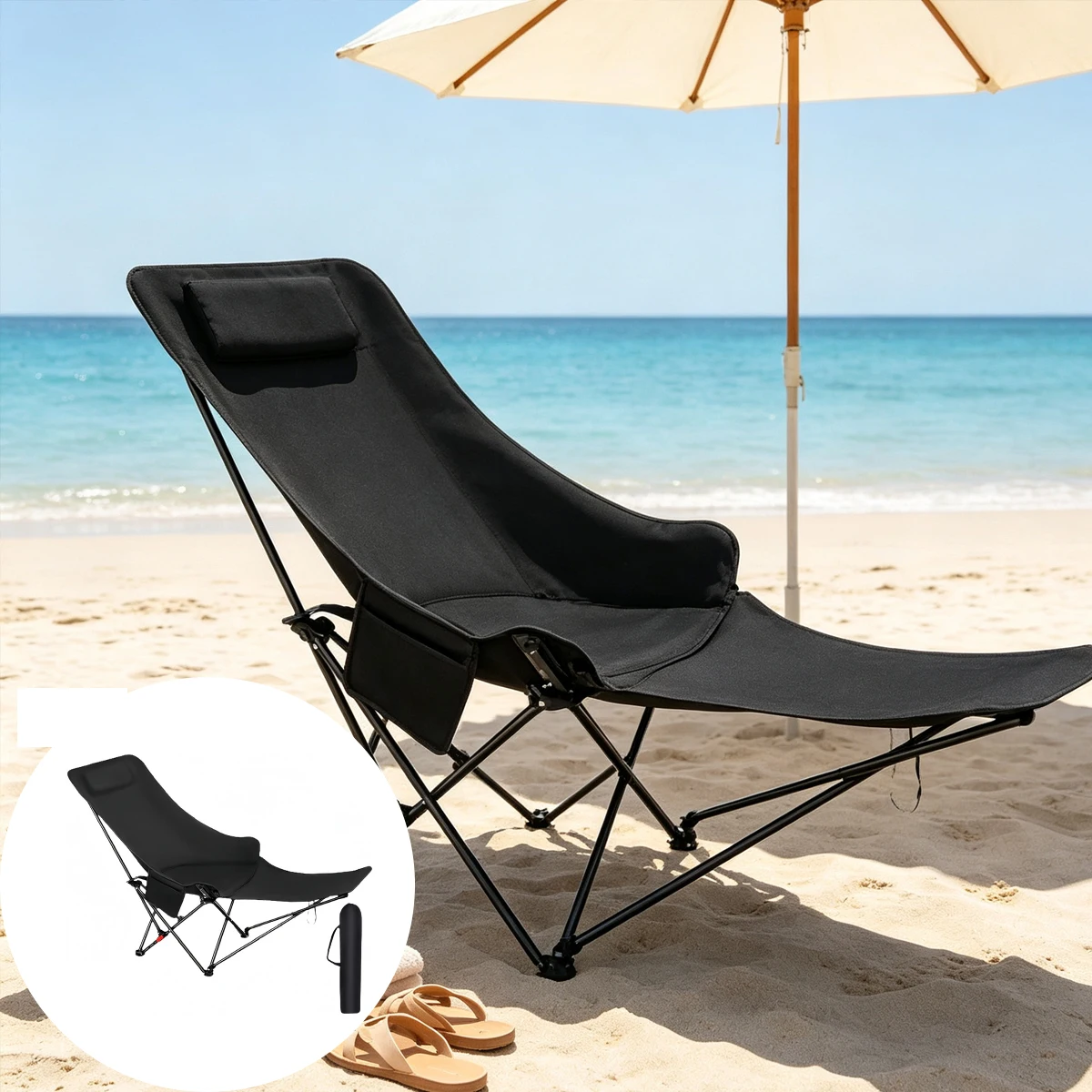 Heavy Duty Lightweight Folding Beach Lounge Chair Chairs, Pack Chaise Plage Lounger Offer Outdoor Garden Loungers Camping Longue