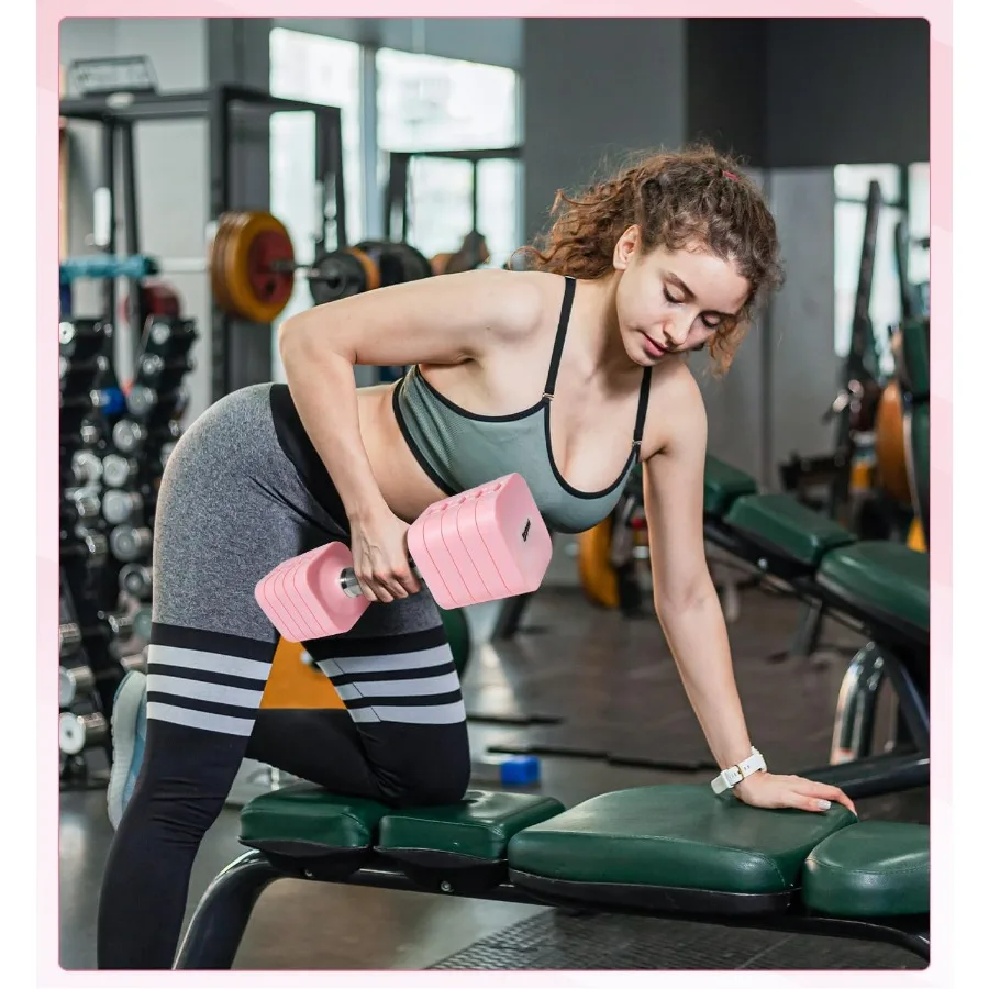 15LB 20LB 40LB 50LB مجموعة الدمبل القابلة للتعديل أوزان مجانية مجموعة الدمبل للنساء الرجال أوزان اليد مجموعات ضبط وزن الدمبل S #5