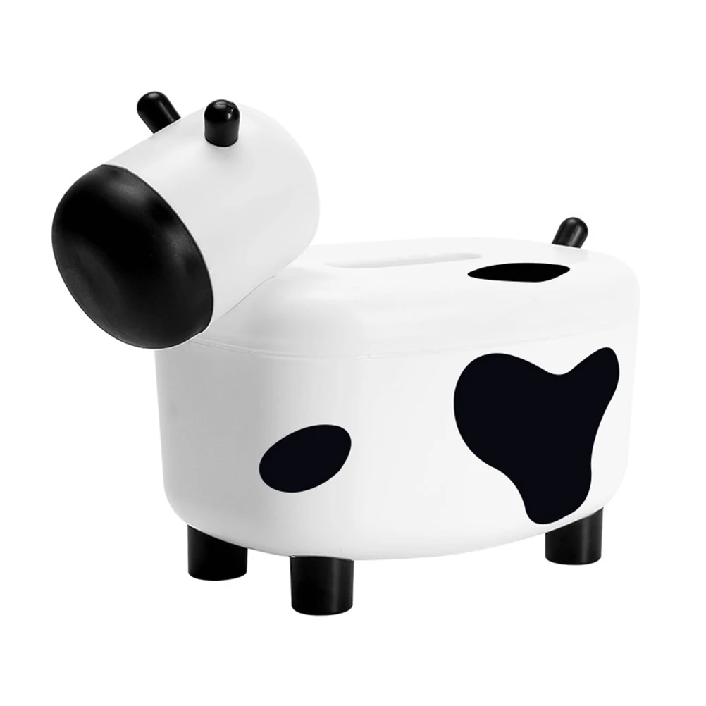 

1 pc Cartoon Animal Tissue Box Holder Napkin Container Multifunction Case Black Storage Plastic Home Hotel Bar Cafe Car