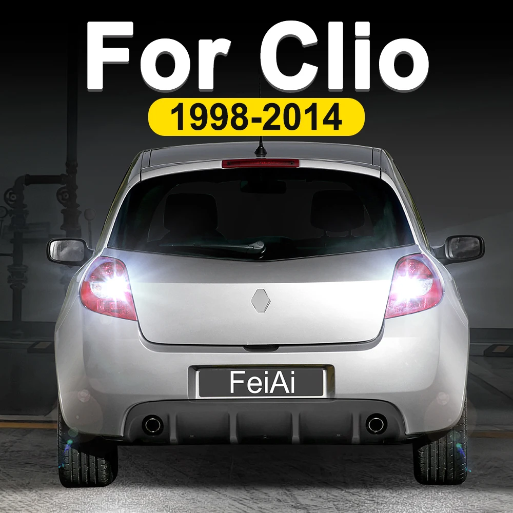 For Renault Clio 2 3 LED Reverse Lights Car Reversing Lamp Backup LED Back Up Bulb Clio 1998-2014 2013 2012 2011 2010 2009 2008