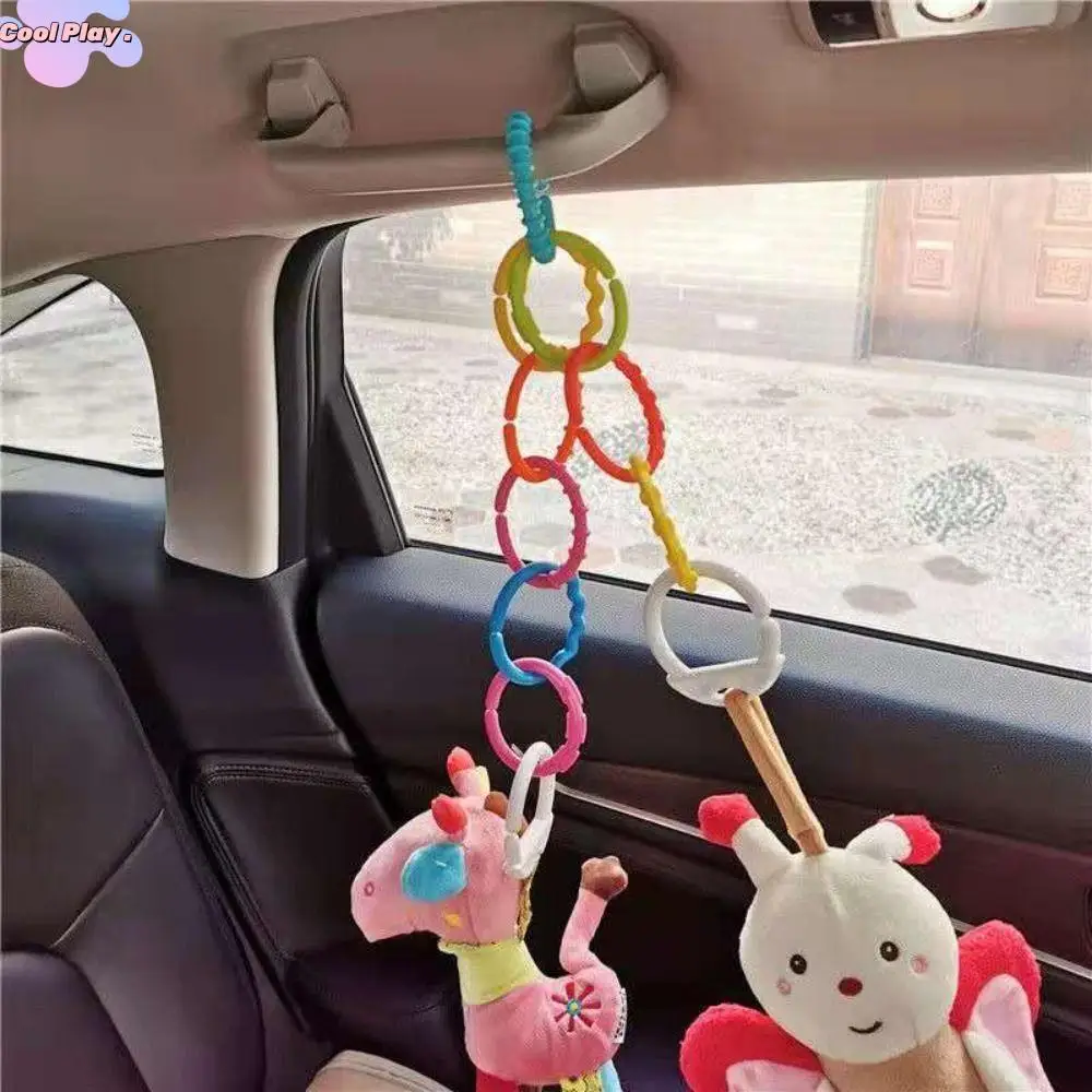 

24pcs/set Stroller Plastic Connecting Rings Early Education Food Grade Teething Rings for Babies Plastic Multifunctional