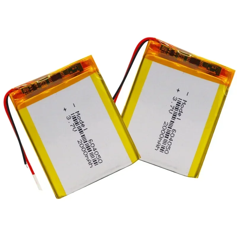 2pcs Rechargeable 604050 Lithium Ion Polymer Battery 3.7V 2000mAh Lipo Li-ion Battery With Pcb Charge Protection Long Lifespan