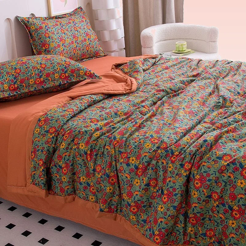 Air Conditioner Washed Cotton Summer Cool Quilt Thin Double Bedding Machine Washable Lightweight Blanket