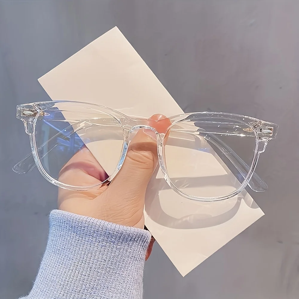 Unisex Anti-Blue Light for computer Glasses | Fashionable Transparent Black Frame, Facial Contour Design - Campus Style view 2