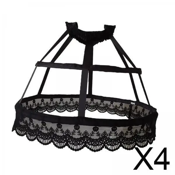 

Черная кринолиновая нижняя юбка с высокой талией, женская нижняя юбка-пазина с металлическим обручем для винтажного бального платья