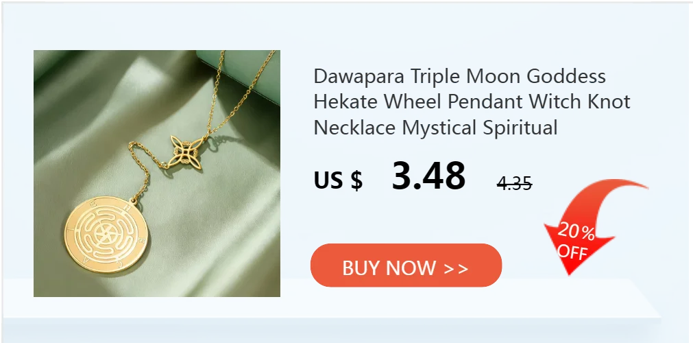 Dawapara Witch Knot and Metatron Pendant Necklace Wicca Good Luck Protection Talisman Stainless Steel Mystical Spiritual Jewelry