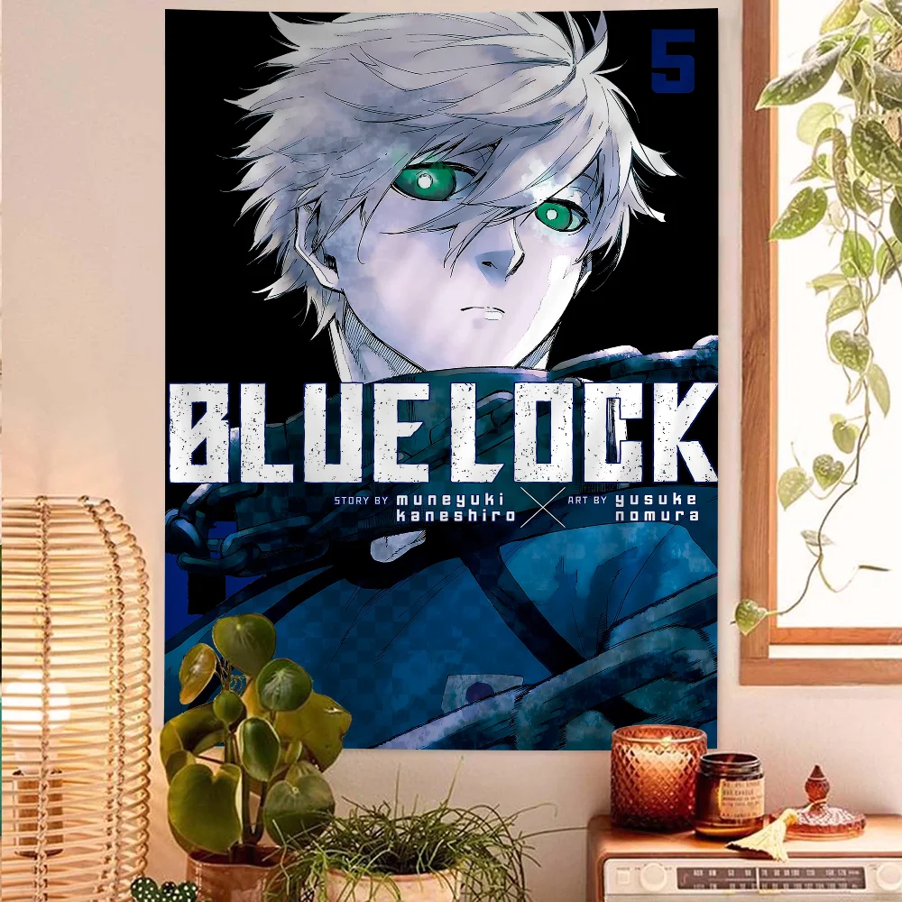 Anime BLUE LOCK Cartoon Tapestry Art Science Fiction Room Home Decor Wall Hanging Sheets