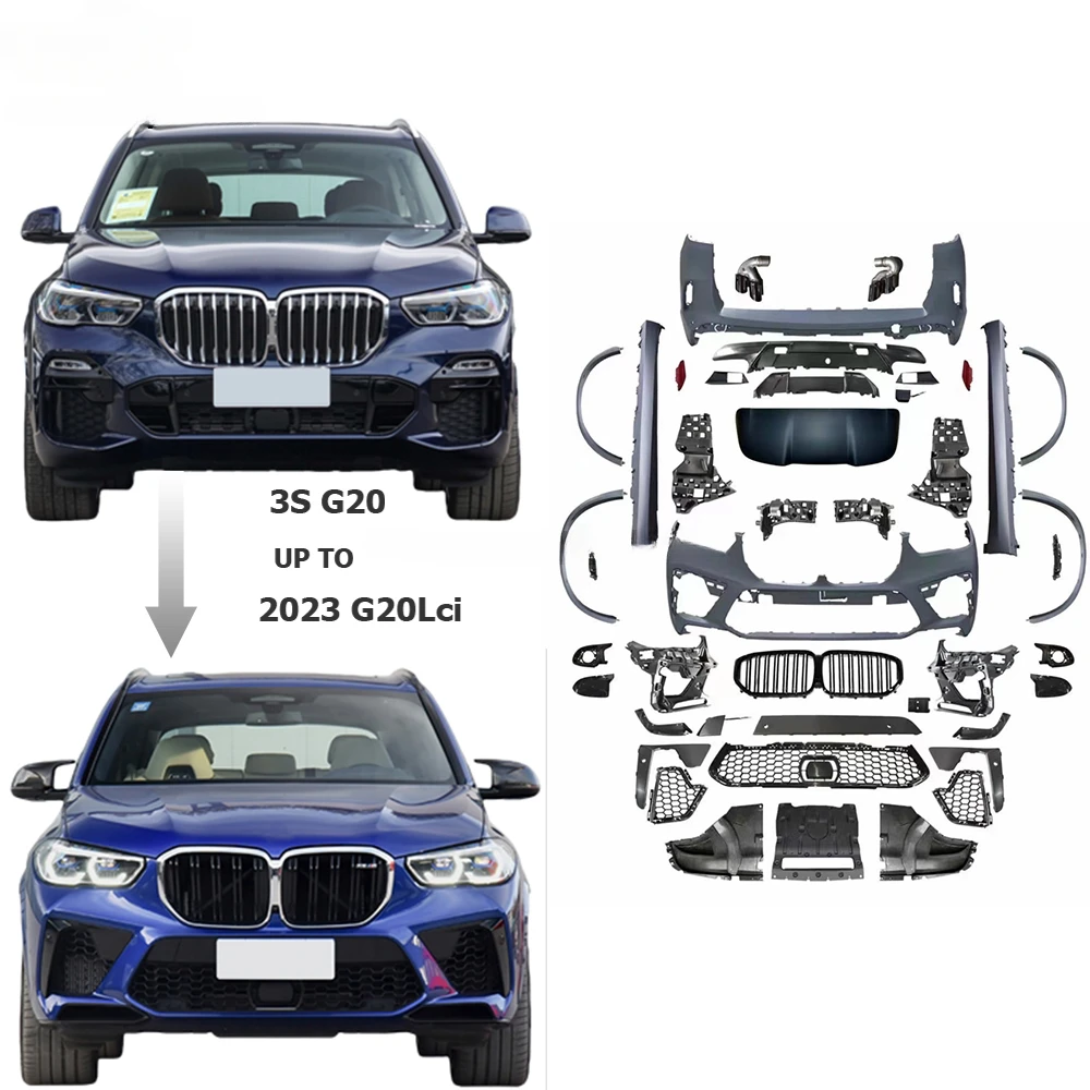 X5 G05 To X5M Style Front Bumper Side Skirt Over Fenders Rear Bumper Full Set PP Material Body Kit Car Accessories Tuning Parts