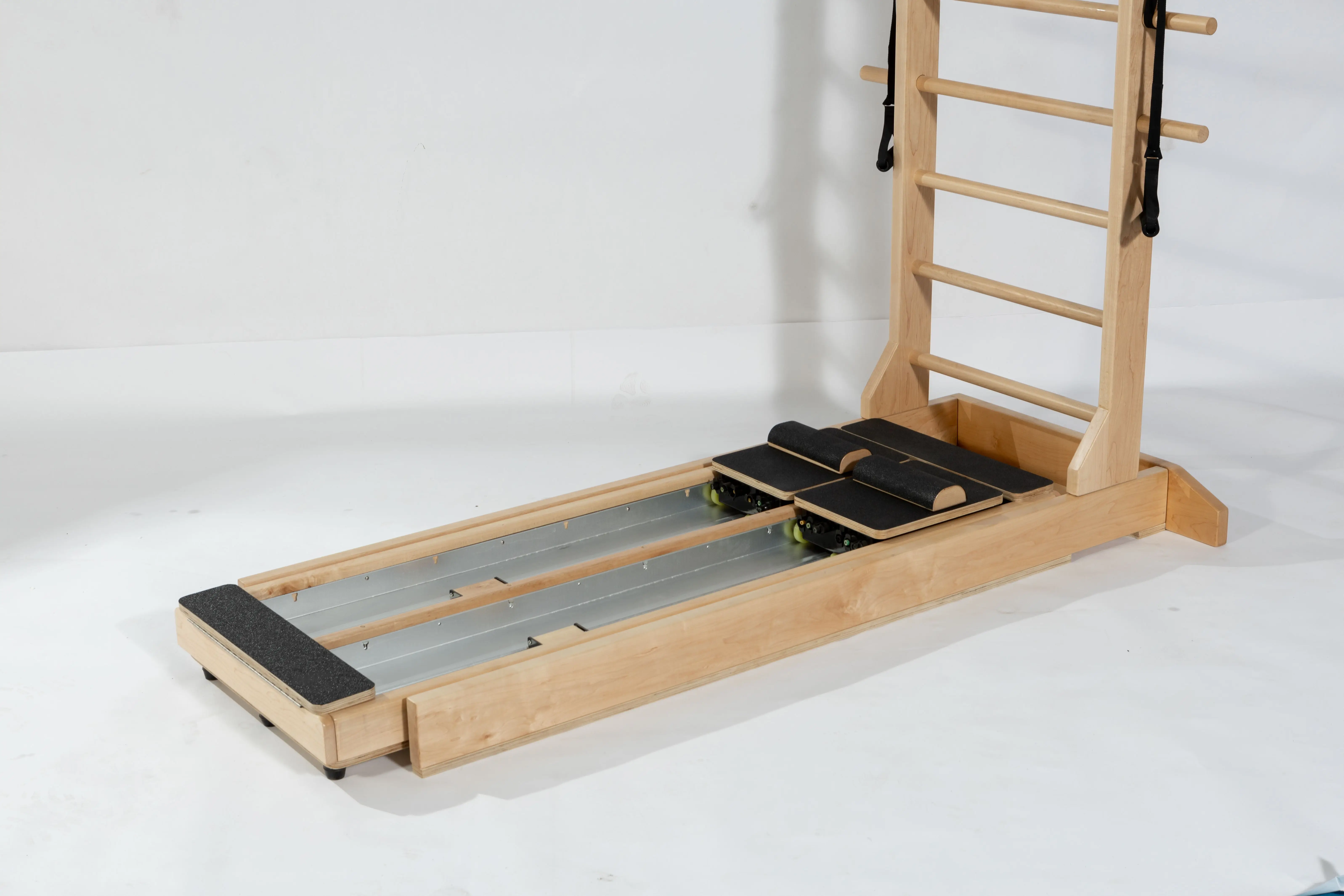 Professional Training Pilates Equipment Reformer Double Track Wood Two Way Sliding Ladder Bed