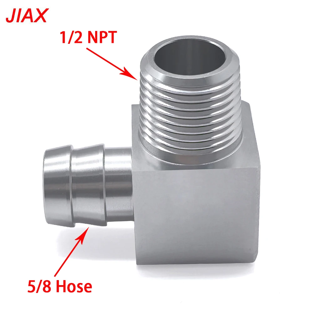 

Aluminum Alloy Heating Hose Connector 90-Degree Adapter 1/2in Npt to 5/8in Hose Hook, Heating Hose Accessory