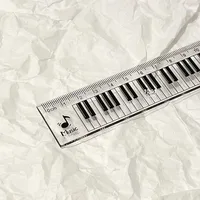 Transparent Music Note Ruler Set Piano Keyboard Design Straight Triangle Circle Ruler for School Stationery 2