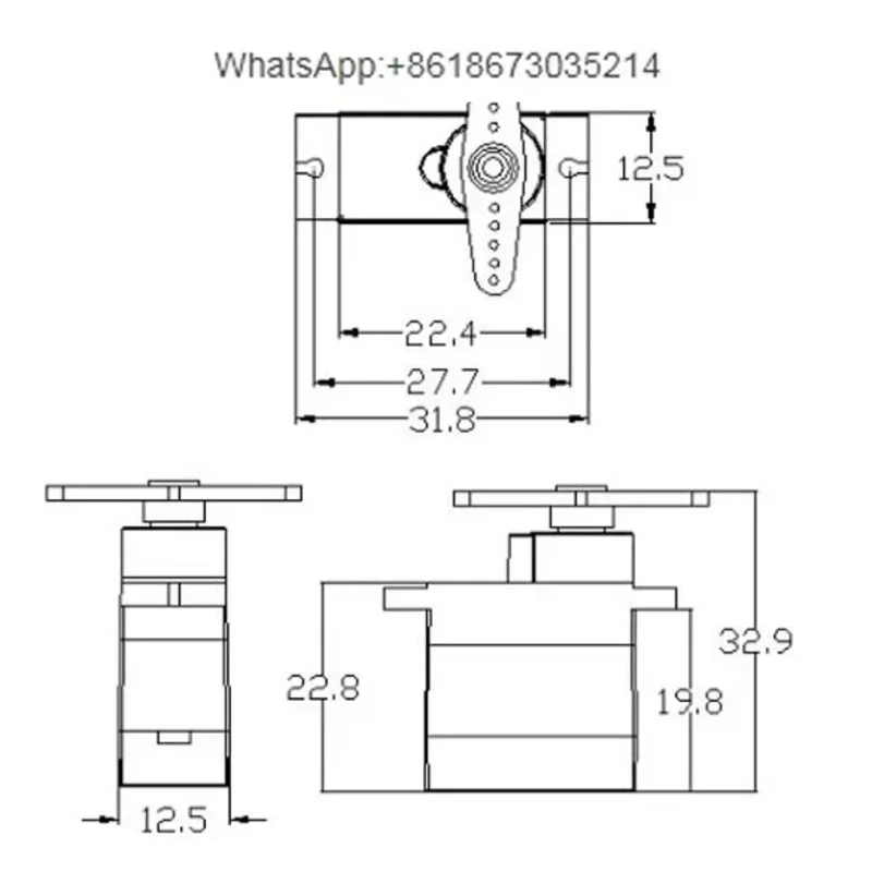 3 pz K-power MM0090 9g Micro Servo Impermeabile, 1.9KG Coppia Metal Gear Motore Analogico per RC Auto Robot Elicottero Aereo