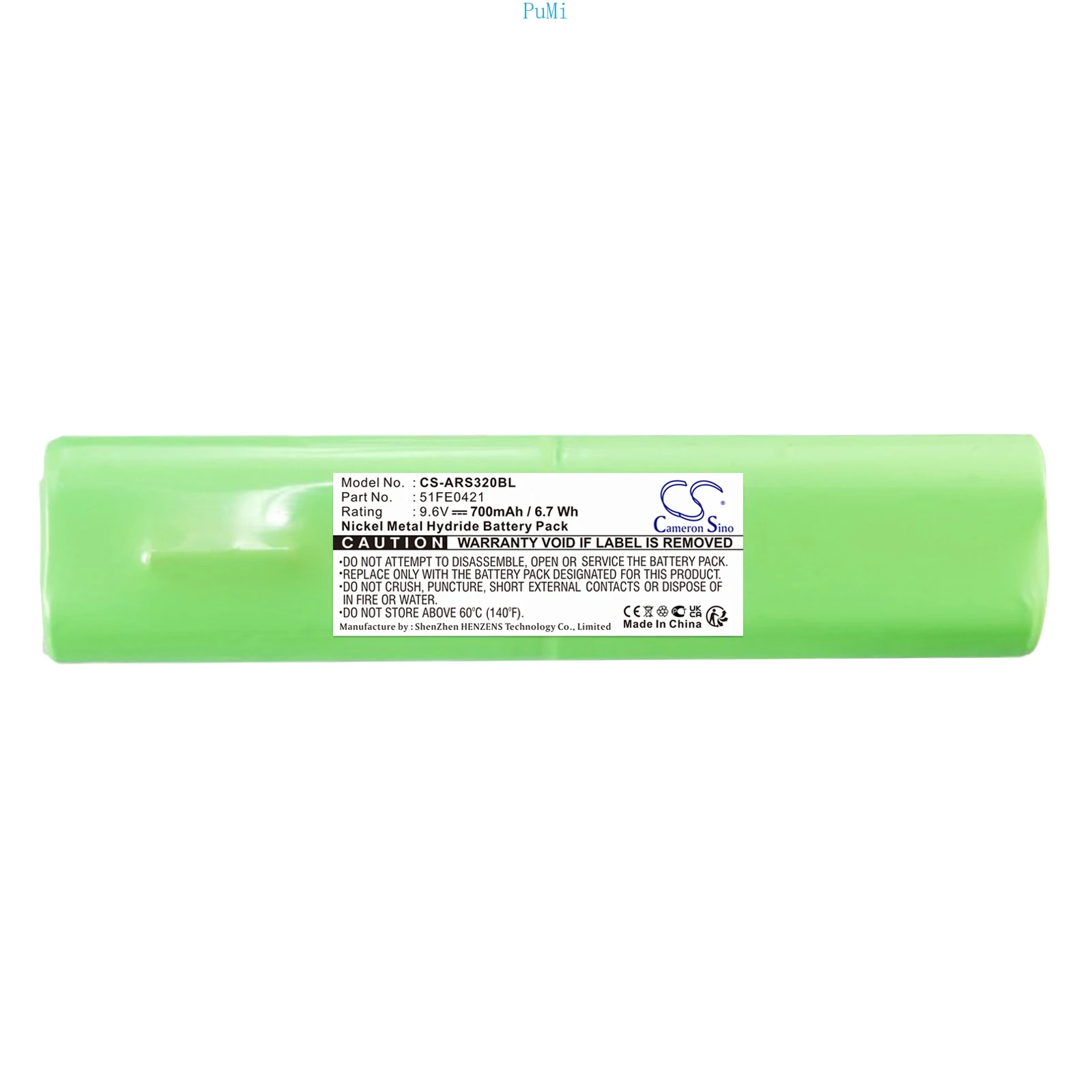 CameronSino Ni-MH Barcode Scanner Battery for Allflex,9.6v,700mAh,RS320 PW320,51FE0421