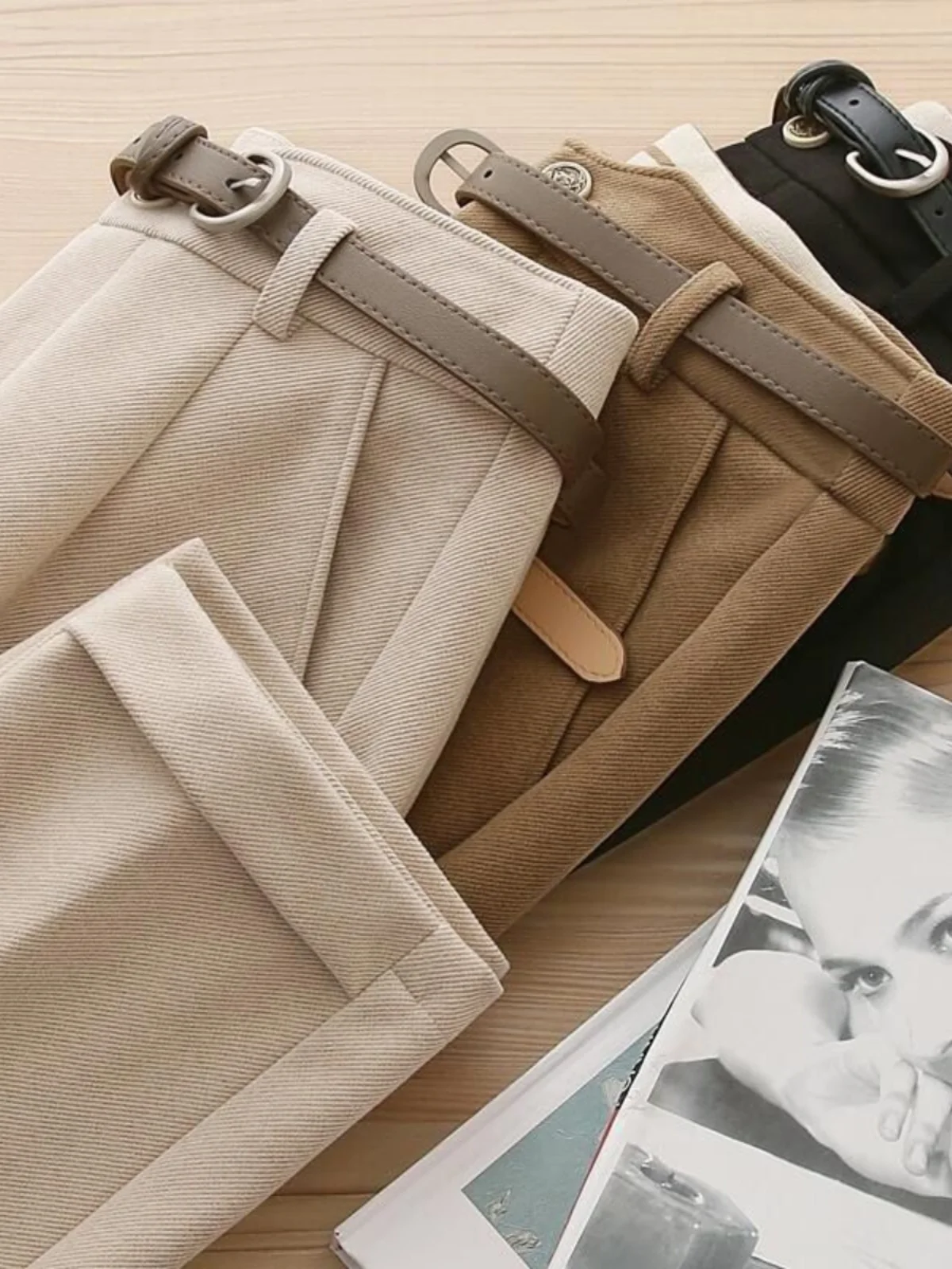 

Женские брюки-харлан с высокой талией, осенне-зимняя новинка, свободные, стройнящие, повседневные, укороченные, модные, универсальные