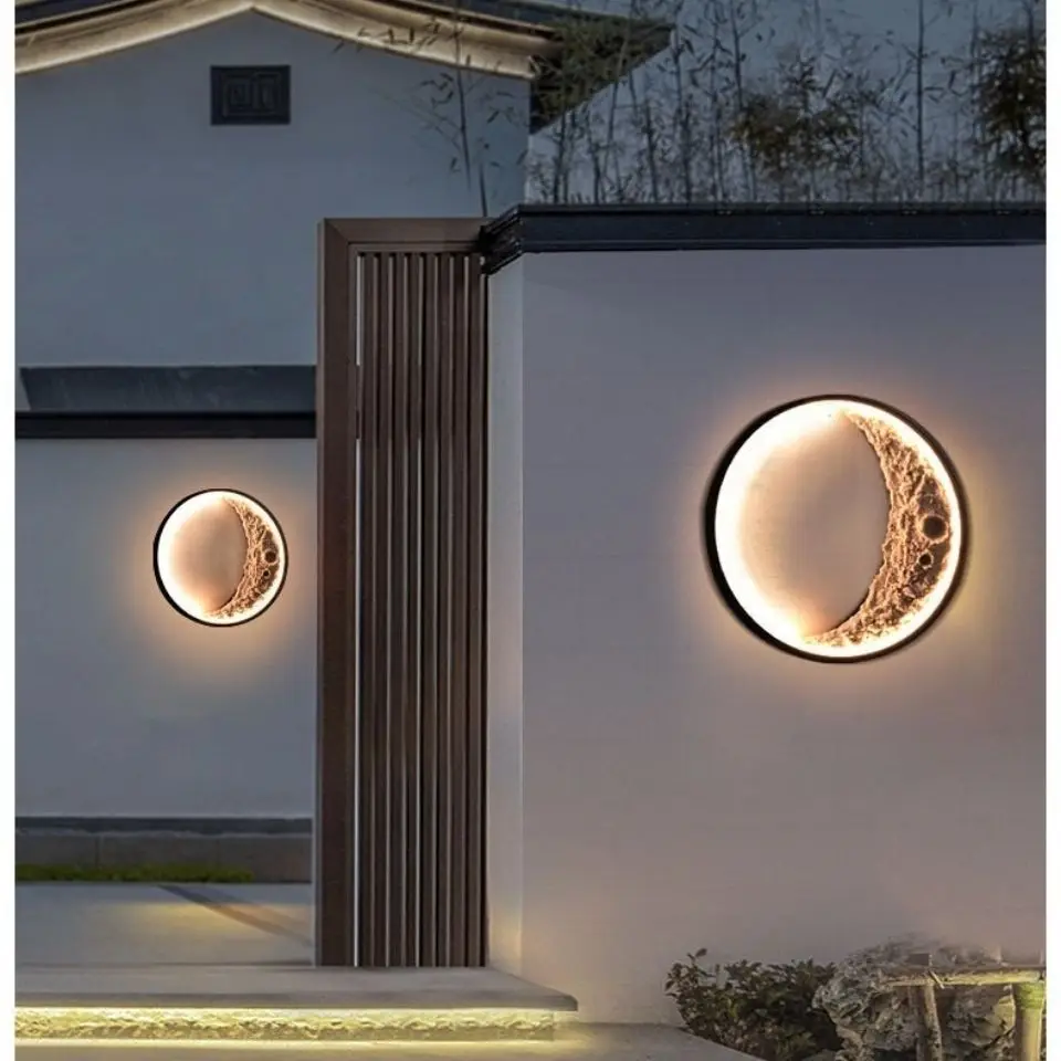 

Outdoor Waterproof Moon Led Wall Light Solar Energy Landscape Wall Lamps for Living Room Yard Balcony Home Decor Wall Sconce