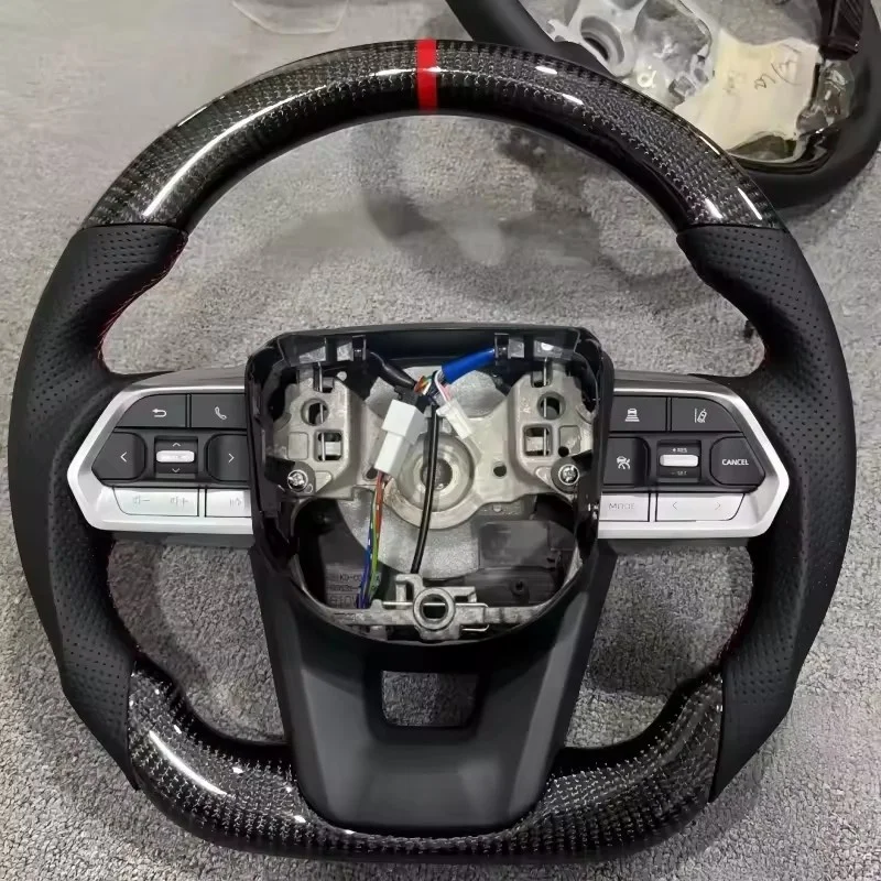 Carbon Fiber Leather Car Steering Wheel For Toyota Land Cruiser LC200 LC79 LC70 Prado Upgrade Edition LC300 GR Steering Wheel