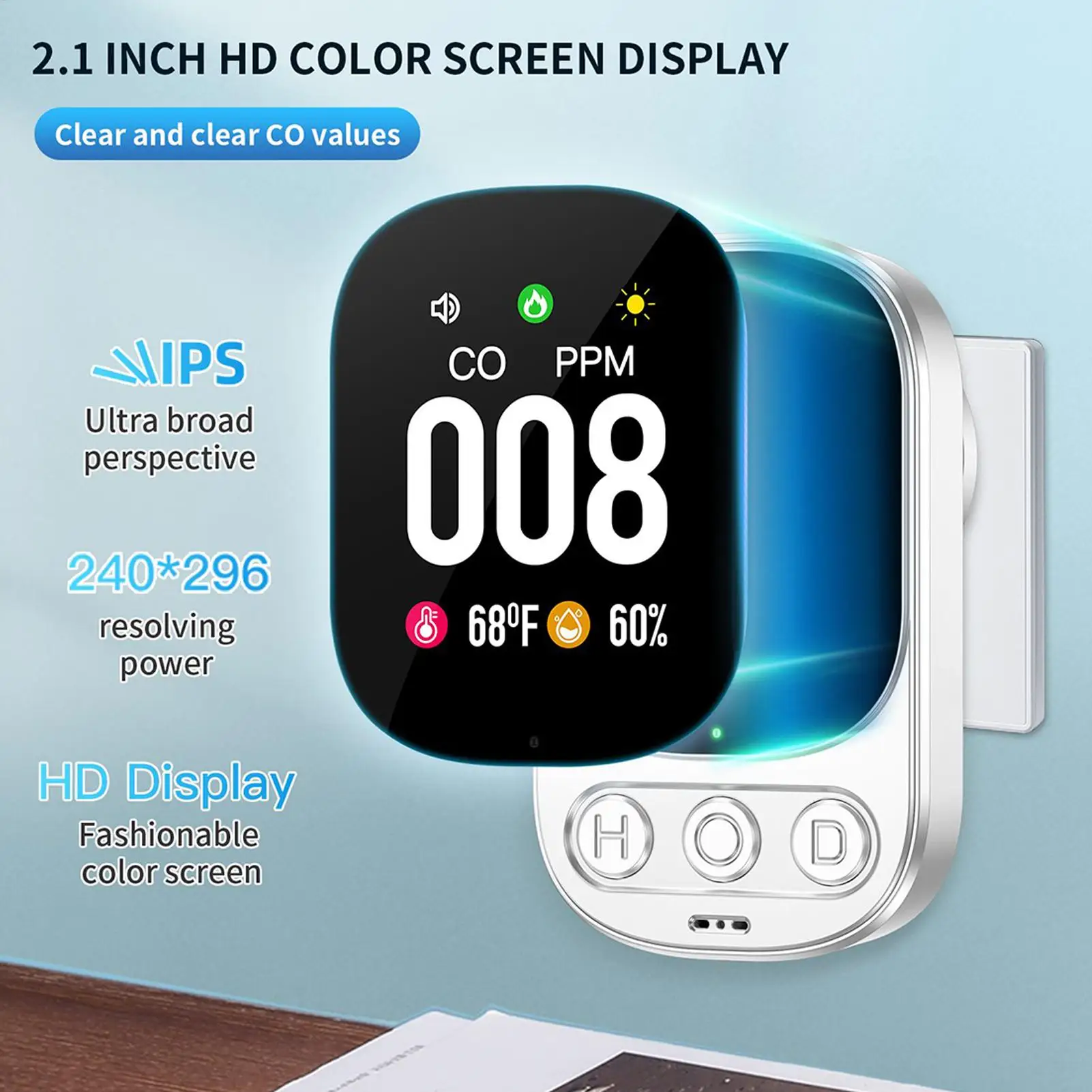 CO センサー一酸化炭素検出器プラグインアラーム TFT LCD スクリーン CO 警告アラーム検出器 CO メーター