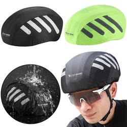 WEST BIKING Bike Helmet Rain Cover With Reflective Waterproof Windproof Bicycle Helmet Cover High Visibility Cycling Ride Gear