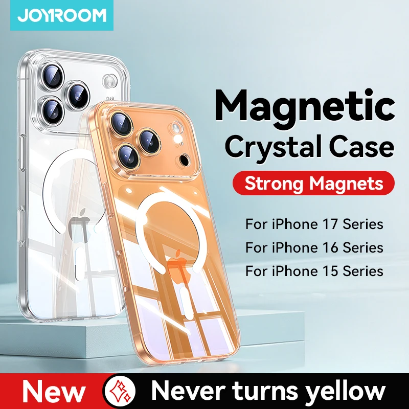 

Прозрачный чехол Joyroom для iPhone 17 pro Max, совместимый с магнитным жестким прозрачным чехлом Magsafe для iPhone 17