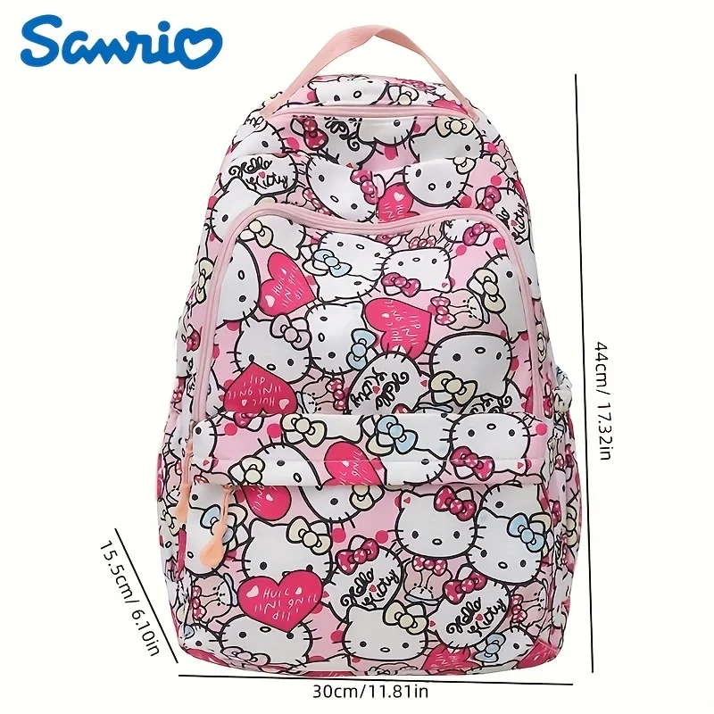 Sanrio HelloKitt Backpack Student Bag Backpack Teenagers Nylon Material Cartoon Anime Light Weight Tarp Backpacks High Capacity