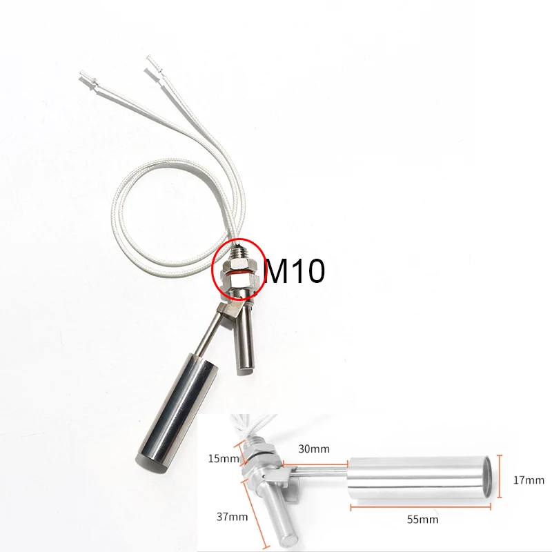 1pc montado lateral 304/316 interruptor flutuante bico de pato interruptor de nível líquido sensor de aço inoxidável resistência a altas temperaturas