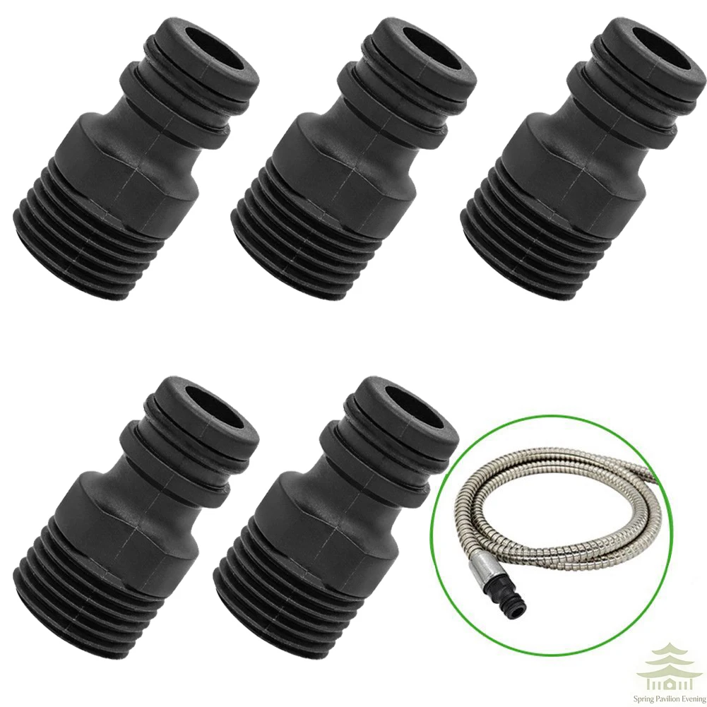 Threaded Fittings Threaded Joint Hydraulics Garden Plastic Quick Coupling Water Pipe 1/2inch 5pcs Faucet Adapter image 3