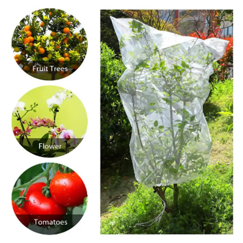 Net Bag Protective Versatile Polyester Drawstring Design Tree Fruits Netting Mesh for Farm