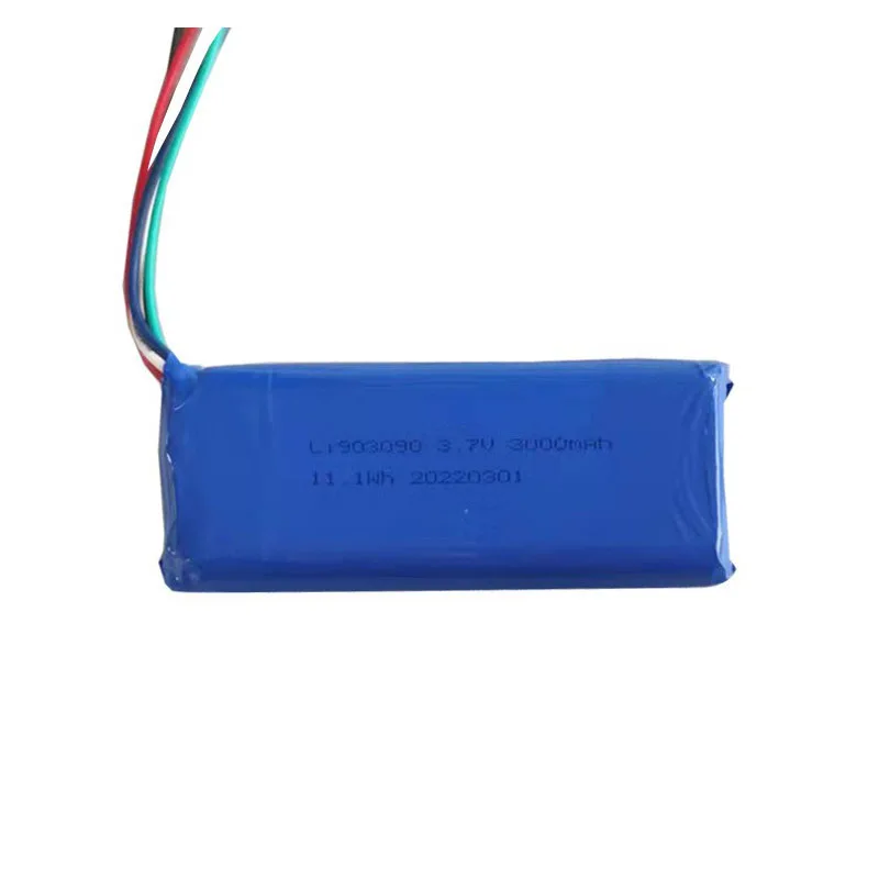 3.7V 903090 lithium-ion rechargeable battery 3000mAh rechargeable lithium battery with sufficient capacity for three wires