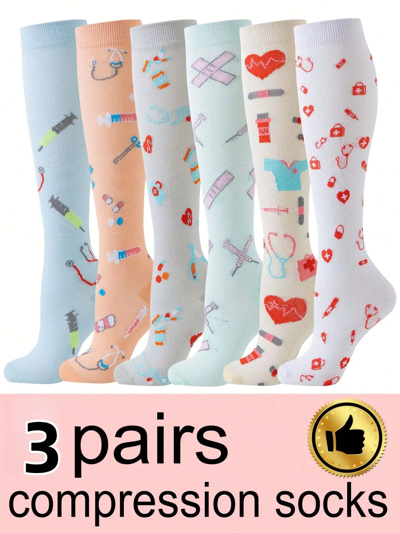 Meias de compressão fofas unissex para corrida, ciclismo e caminhada - وb ★ (meias esportivas profissionais)