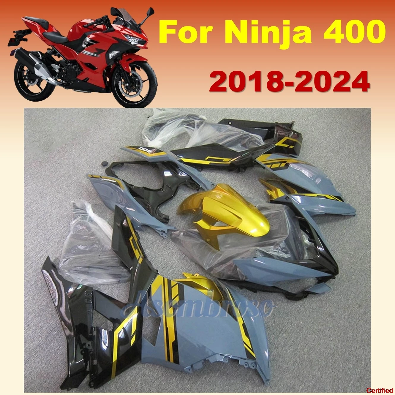 

Комплект обтекателя в горячем стиле для kawasaki ninja400 2018 2019 2020 2021 2022 2021 2023 2024 EX400R 18-24, детали OEM для мотоцикла