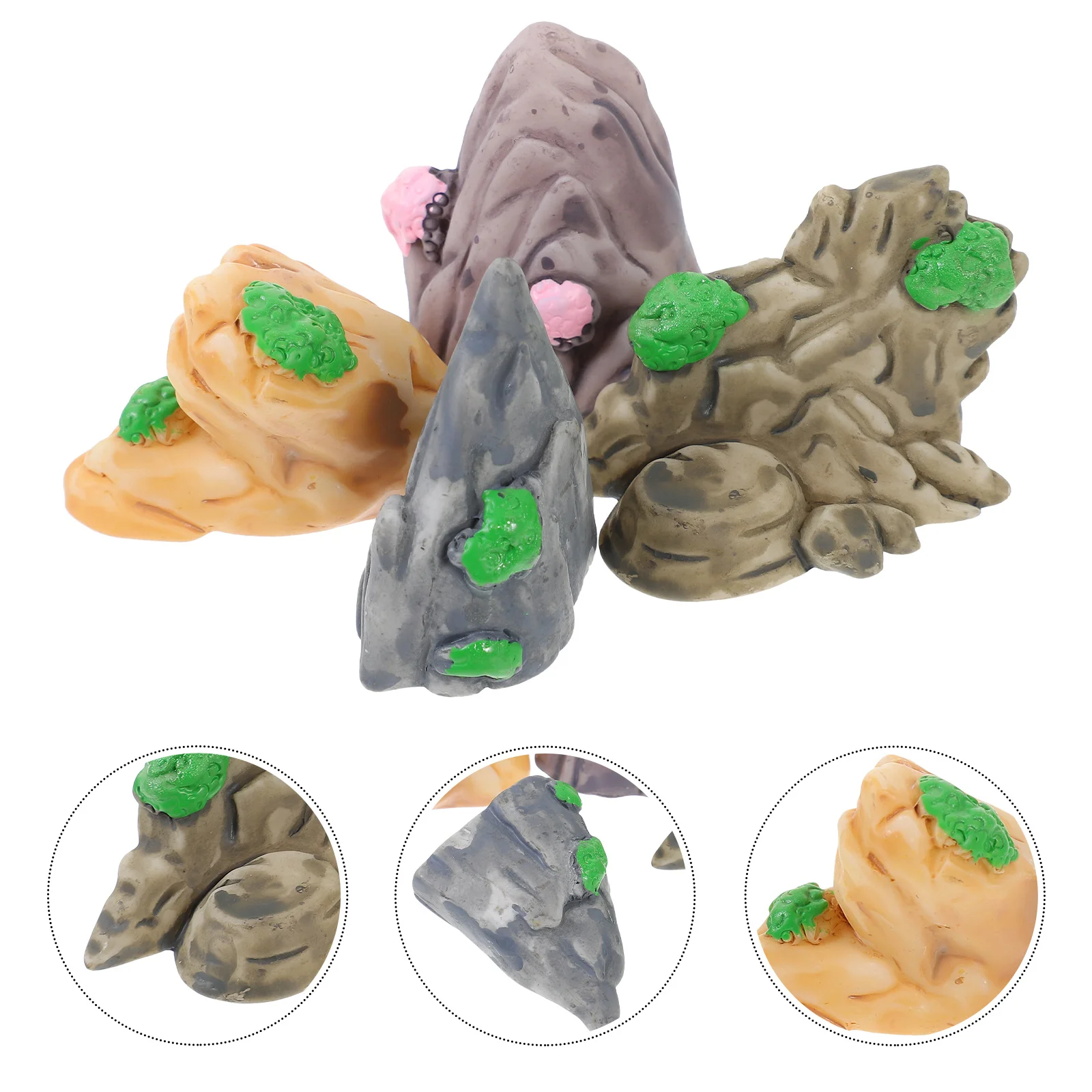 12 Stücke Mini Harz Berg Aquarium Dekorationen Lebendige Lebensechte Umgebung für Fische Mini Harz Berg Aquarium Berge