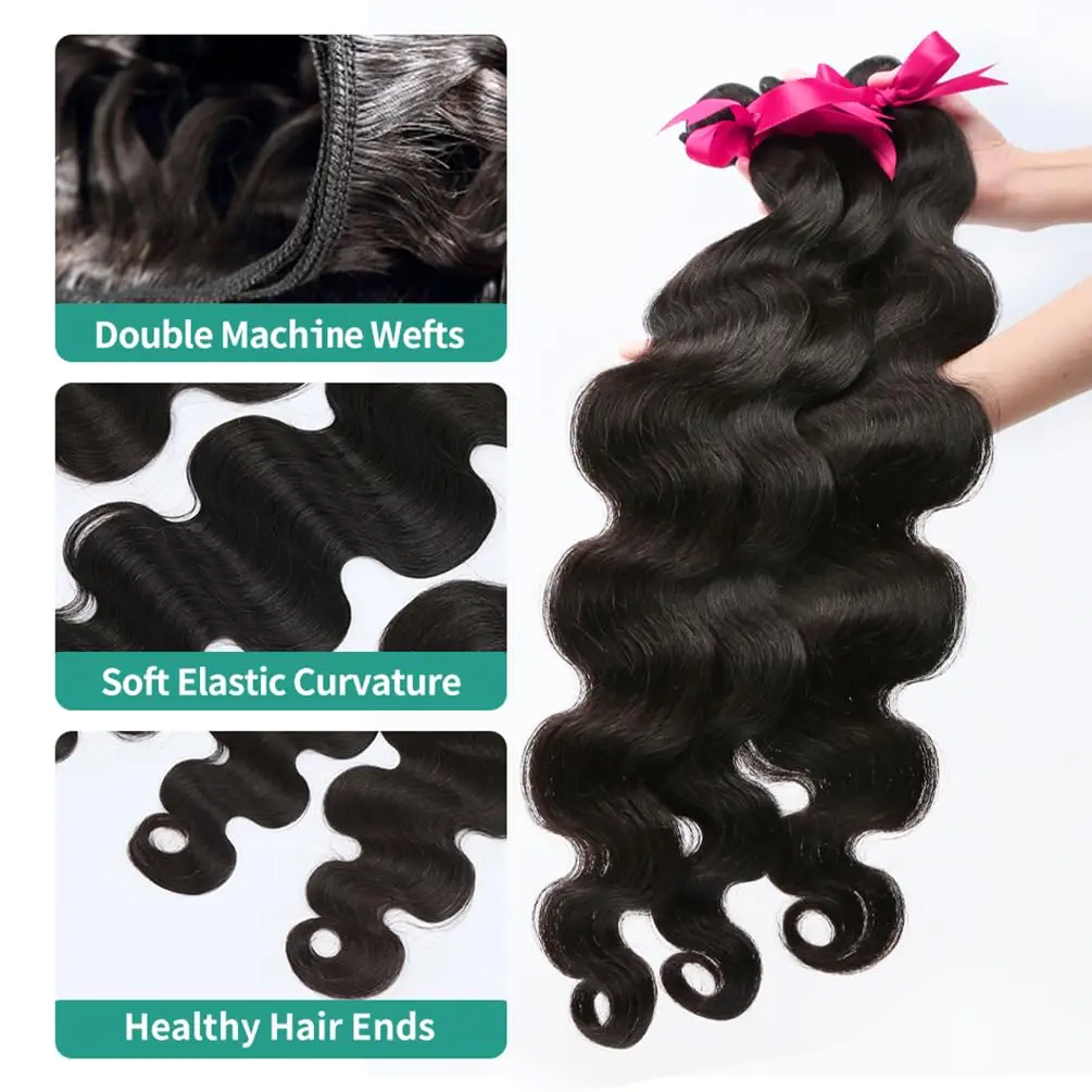 Human Hair Bundles Body Wave 2/3/4 Bundles （16 18 20 22) 10A Grade 100% Unprocessed Brazilian Virgin Human Hair