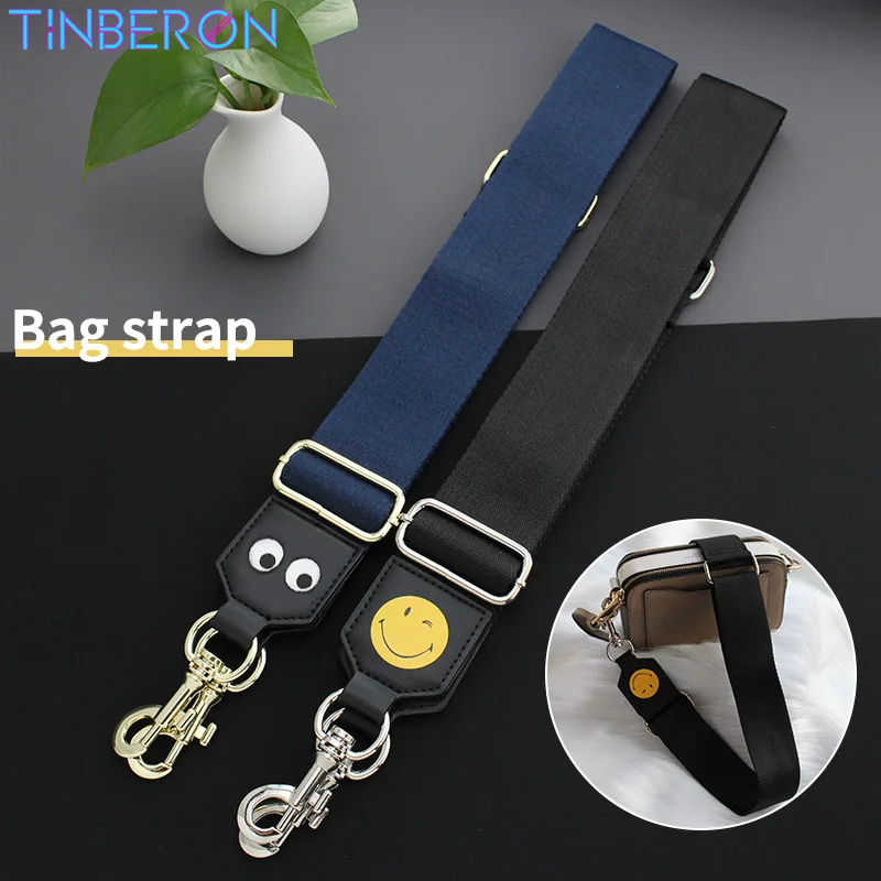 

TINBERON Handbag Crossbody Bag Straps Adjustable Canvas Webbing Woman Shoulder Strap Eyes Smiley Pattern Wide Bag Shoulder Strap