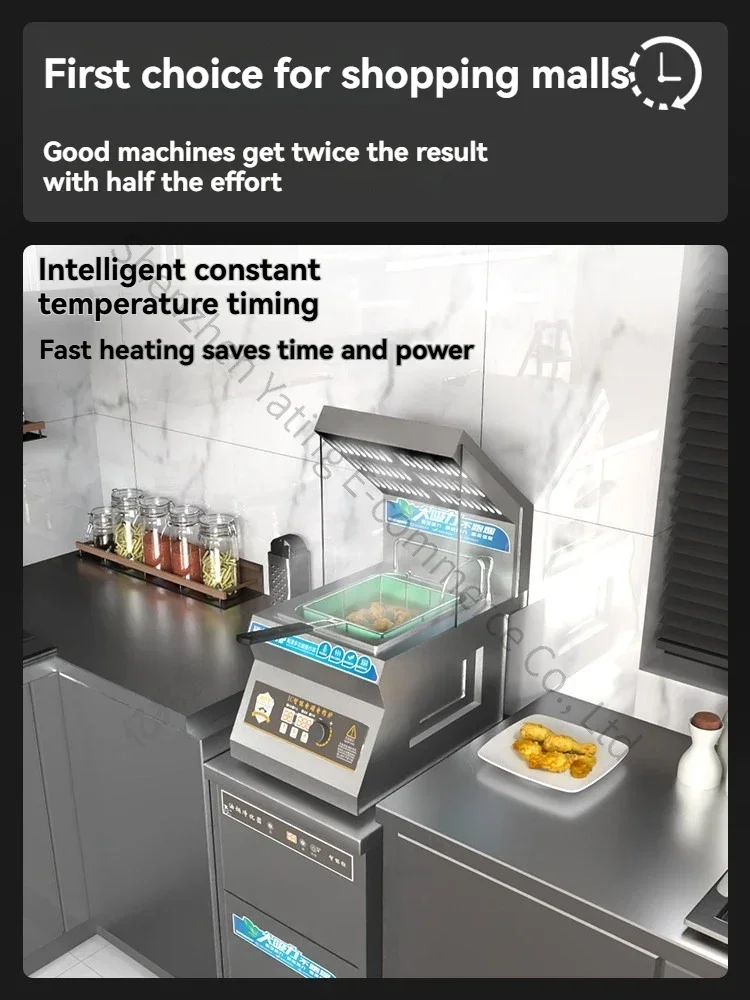 1PC  20L Electric Fryer Timed Automatic Lift Fryer Desktop Fried Chicken Fried Skewers French Fries Snack Electric Fryer