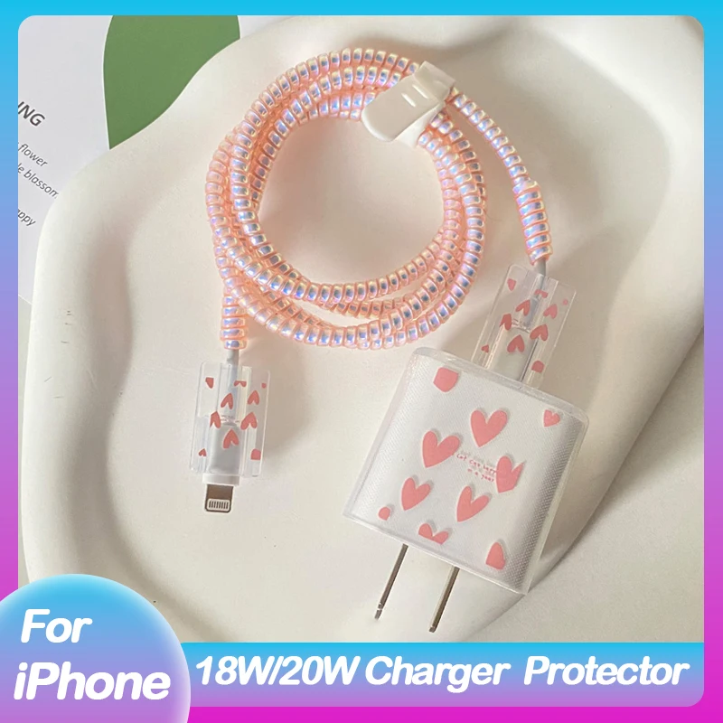 Cute Cable Winder Protection For iphone 20W Fast Charging Box Protector Cover Adapter Case Protective For Apple 11 12 13 14