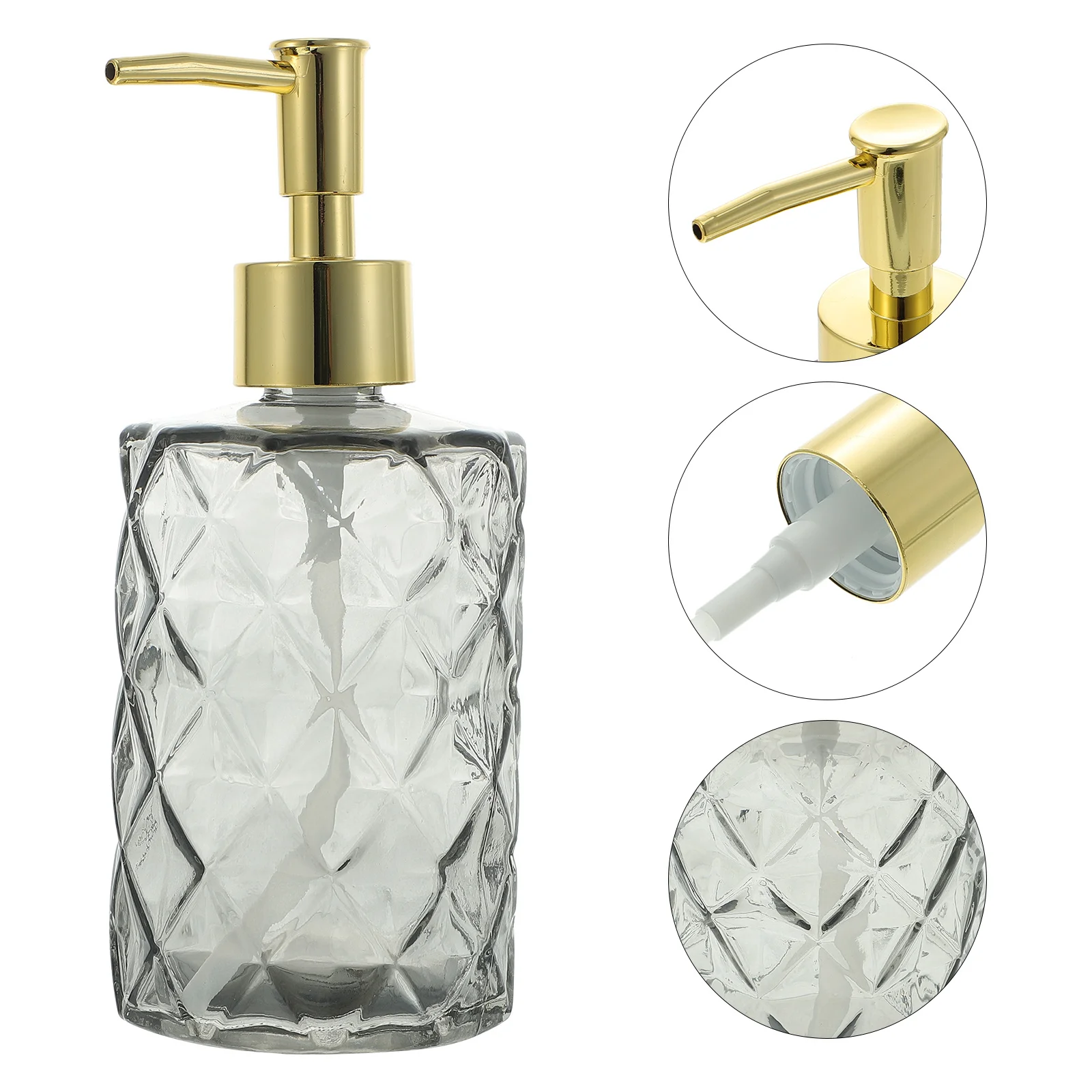 Dispensador de champú de 400Ml, botella con pulsador de vidrio, estilo moderno para jabonera líquida, jabón, aceite de aromaterapia, baño contemporáneo