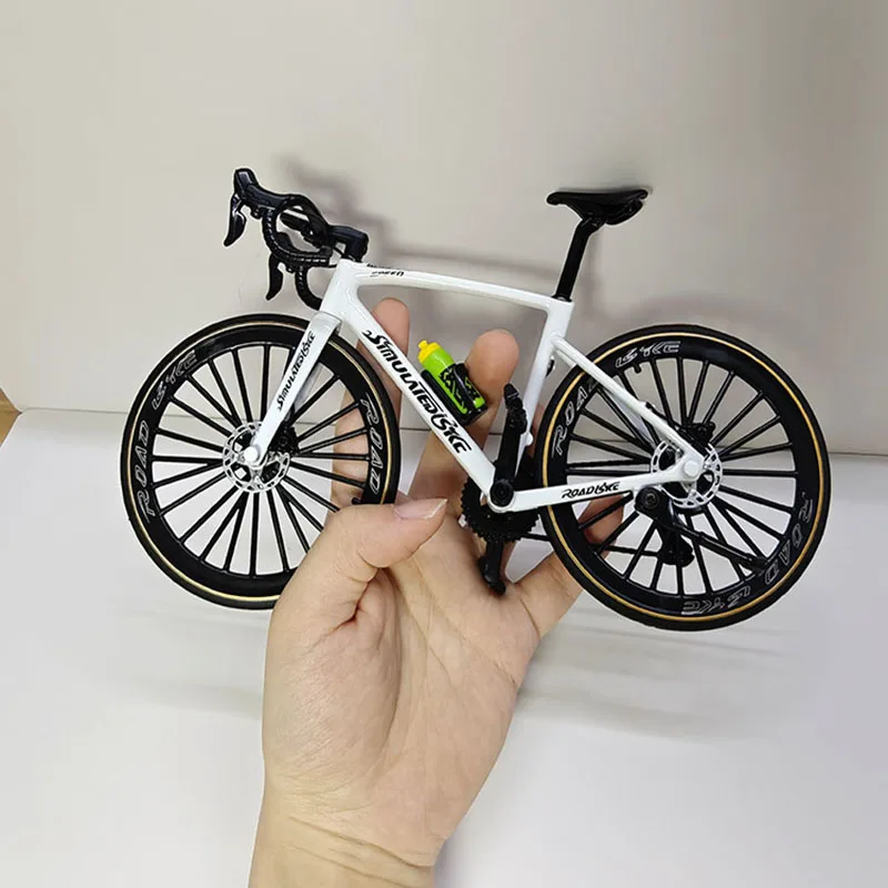 New 1:6 Mini Alloy Bicycle Model Diecast Metal Toy Bikes Mountain Finger Bicycle With Water Bottle Simulation Collection Toys