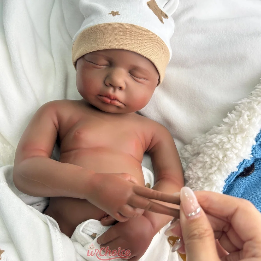 20 inch donkere huid Loulou realistische siliconen herboren baby meisje/jongen handgemaakte zachte levensechte waterdichte pop voor filmscènes kinderen speelgoed