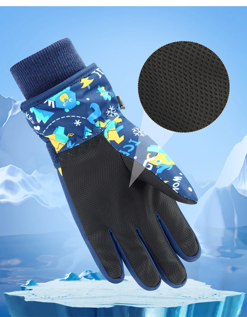 Hohe Qualität Kinder Kinder Ski Handschuhe Winter Snowboard Schnee Warme Handschuh Jungen Mädchen Wasserdicht Verdicken Fäustlinge Halten Finger Warm – Detail 9