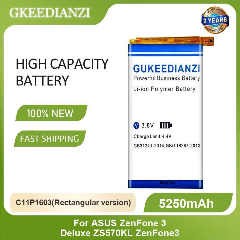 Battery For ASUS ZenFone 3 ZS550KL 570KL Z01FD live L1 ZA550KL X00RD C ZC451CG Z007 V LTE A009 V500KL Deluxe ZS570KL ZenFone3