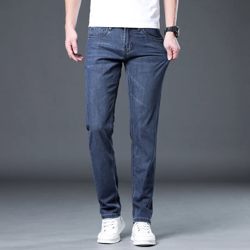 Spring and Autumn New Men's Casual Solid Color Jeans cargo pants men  skinny Minimalist denim pants jeans  streetwear men