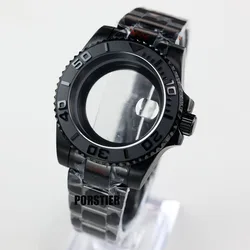 High Quality 40mm Steel Black Waterproof Watch Case Strap Sapphire Crystal For Yacht-master Nh35 Nh36 Movement 28.5mm Dial Mods