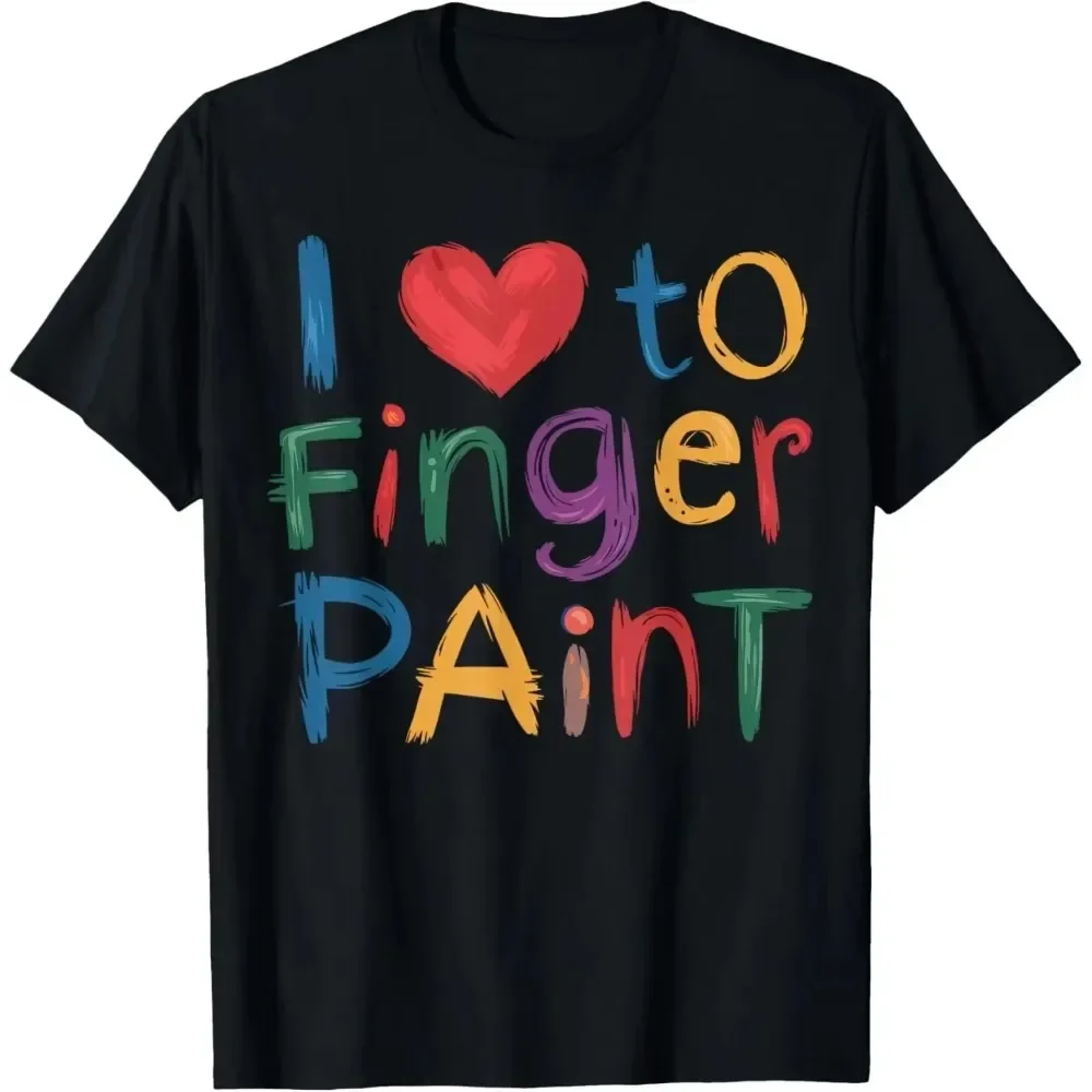 

Хлопковая футболка с принтом I Heart Love To Finger Paint I'm Paint, милая пара, мужская и женская футболка большого размера на День святого Валентина