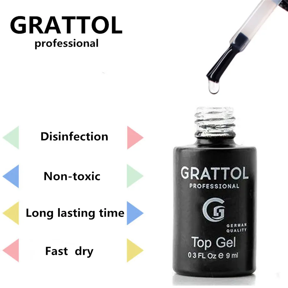 GRATTOL professionnel nu UV Gel vernis à ongles paillettes ONYX 05 tremper UV Gel vernis mat Base couche de finition Semi Permanant Gellak