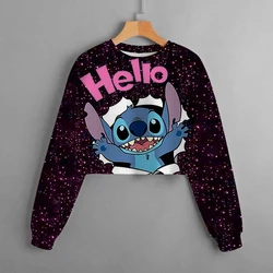 Casual cartoon nuova primavera e autunno Disney abbigliamento per bambini stampa ragazze felpa con cappuccio corta maglione punto confortevole e carino Top