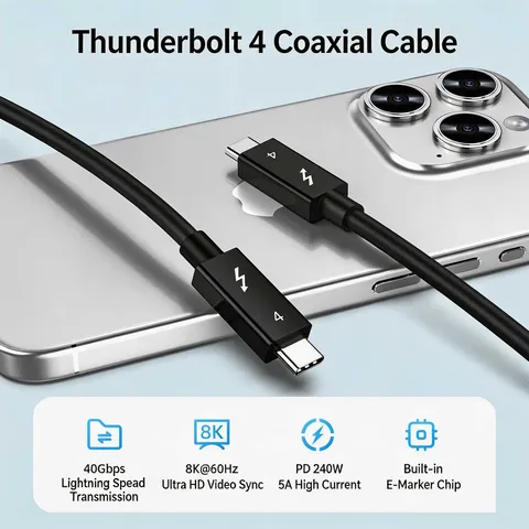 Кабель Thunderbolt 4 USB4 Type-C коаксиальный Nuobaifu