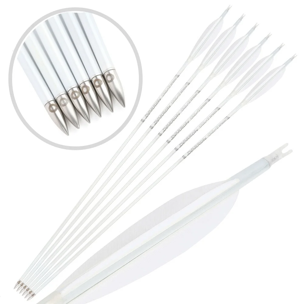 

6/12pcs Pure Carbon Arrow Archery 5inch Feather 32inch Shaft +/- 0.003 Recurve Bow Compound Bow Hunting Shooting Target Arrows